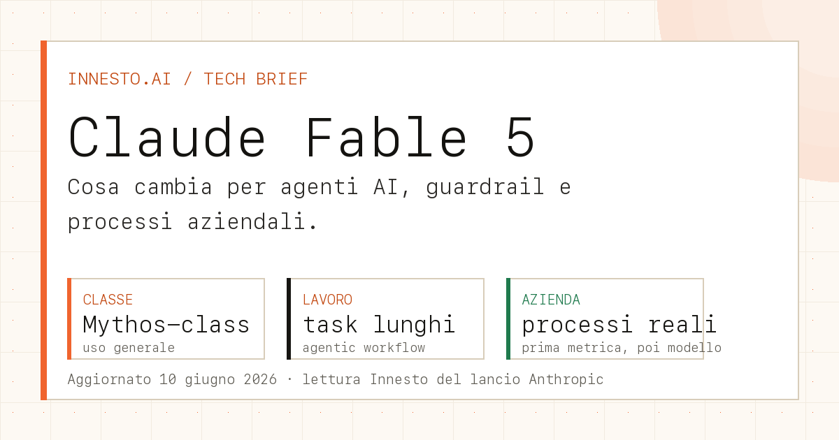 Claude Fable 5: cosa cambia per agenti AI, guardrail e processi aziendali